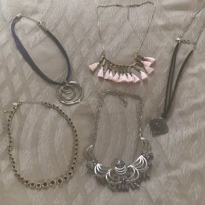 Bundle of five costume necklaces